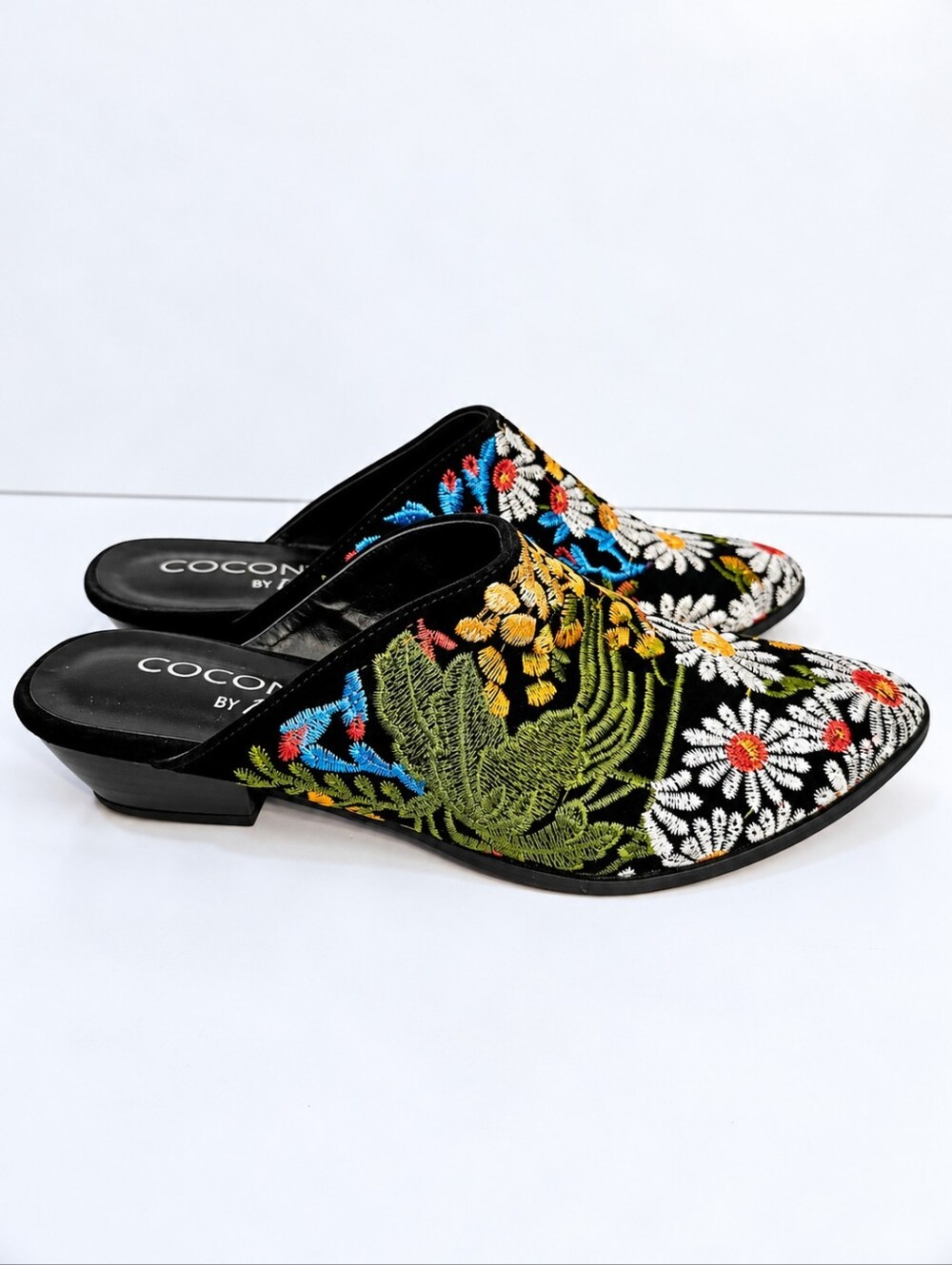Coconuts by Matisse Cloris Floral Mules Size 8 M Boho Slip On Embroidered